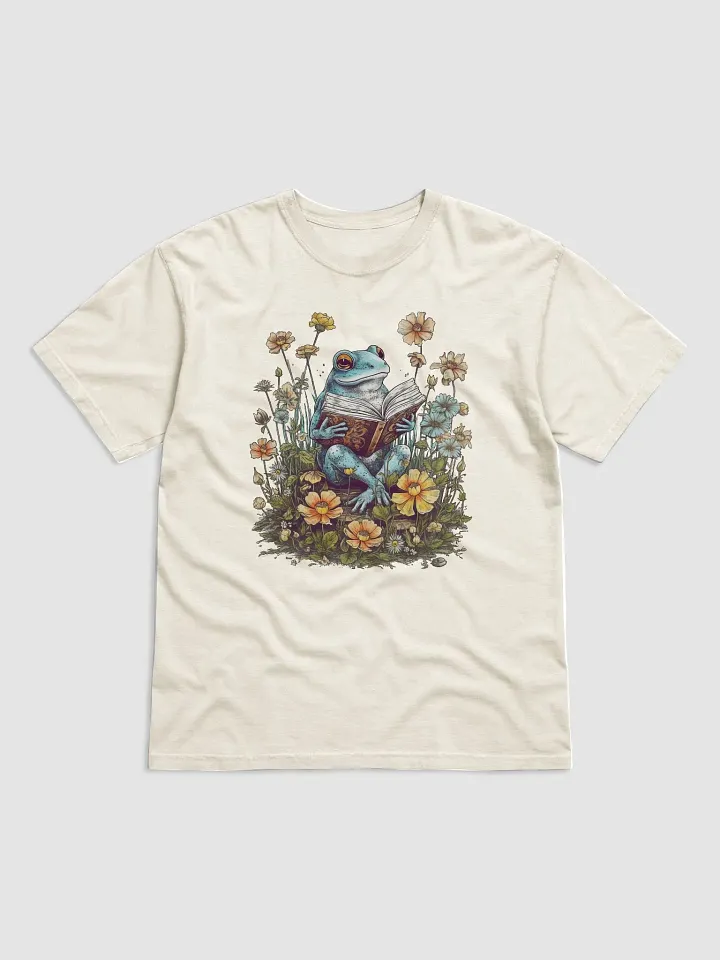 Vintage-Style Frog with a Book in a Field of Wildflowers T-Shirt | Cottagecore, Dark Academia, & Goblincore Shirt Design product image (11)