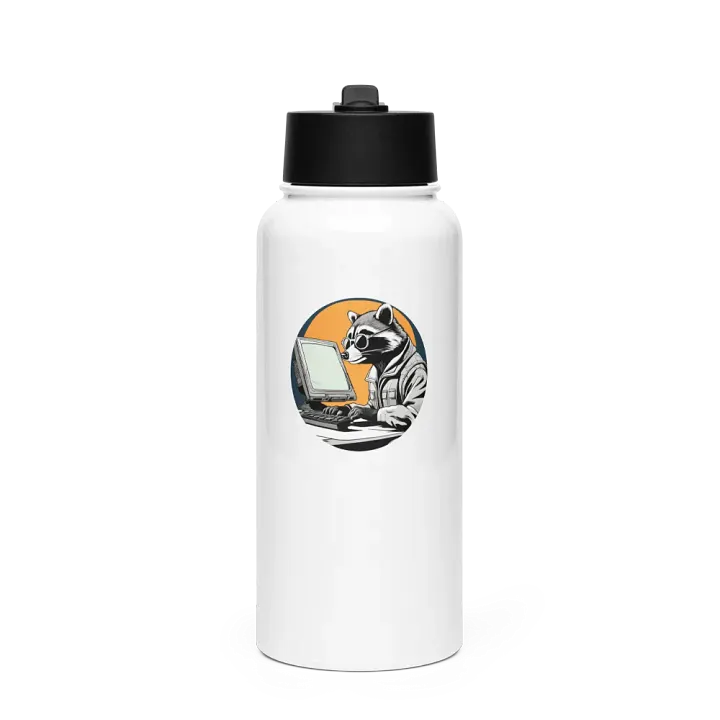 Nerdy Raccoon Water Bottle product image (1)