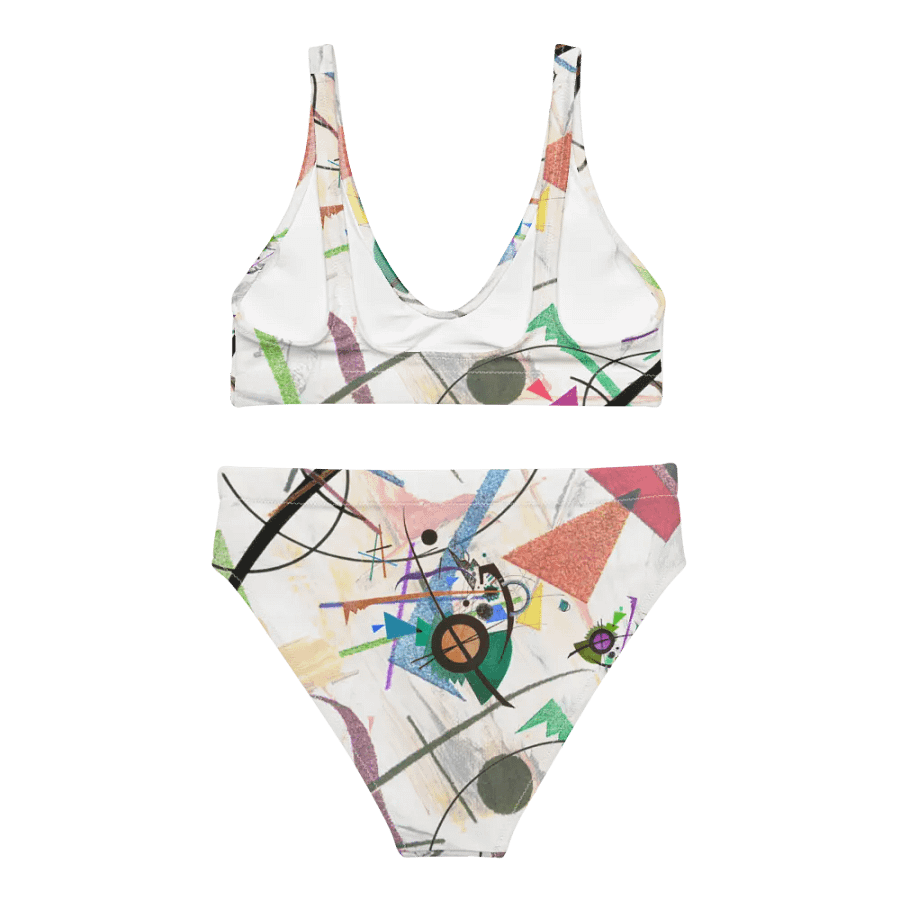 Abstract Lithographic Pattern Design High Waisted Bikini - V1 product image (4)
