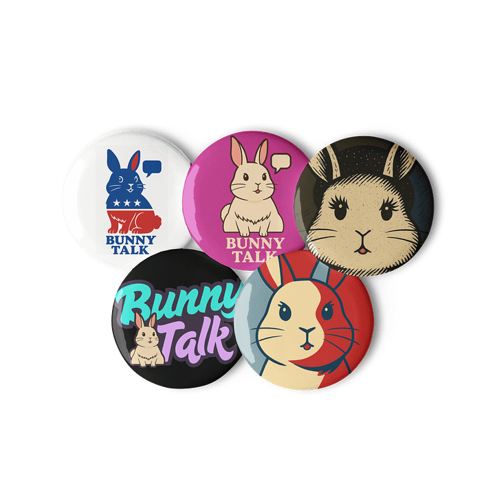 Bunny Talk 5-Pin Set – Loud Looks in Tiny Circles product image (3)
