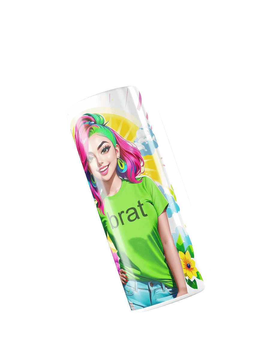 Brat 20 oz Skinny Stainless Steel Tumbler - White - Brat Life v5 product image (5)