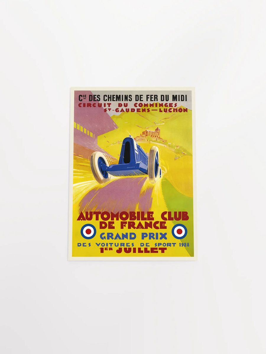 France Monaco Vintage F1 Grand Prix, 1928 poster — Vintage Formula 1 poster, Monaco Grand Prix poster, retro travel poster, retro travel art product image (9)
