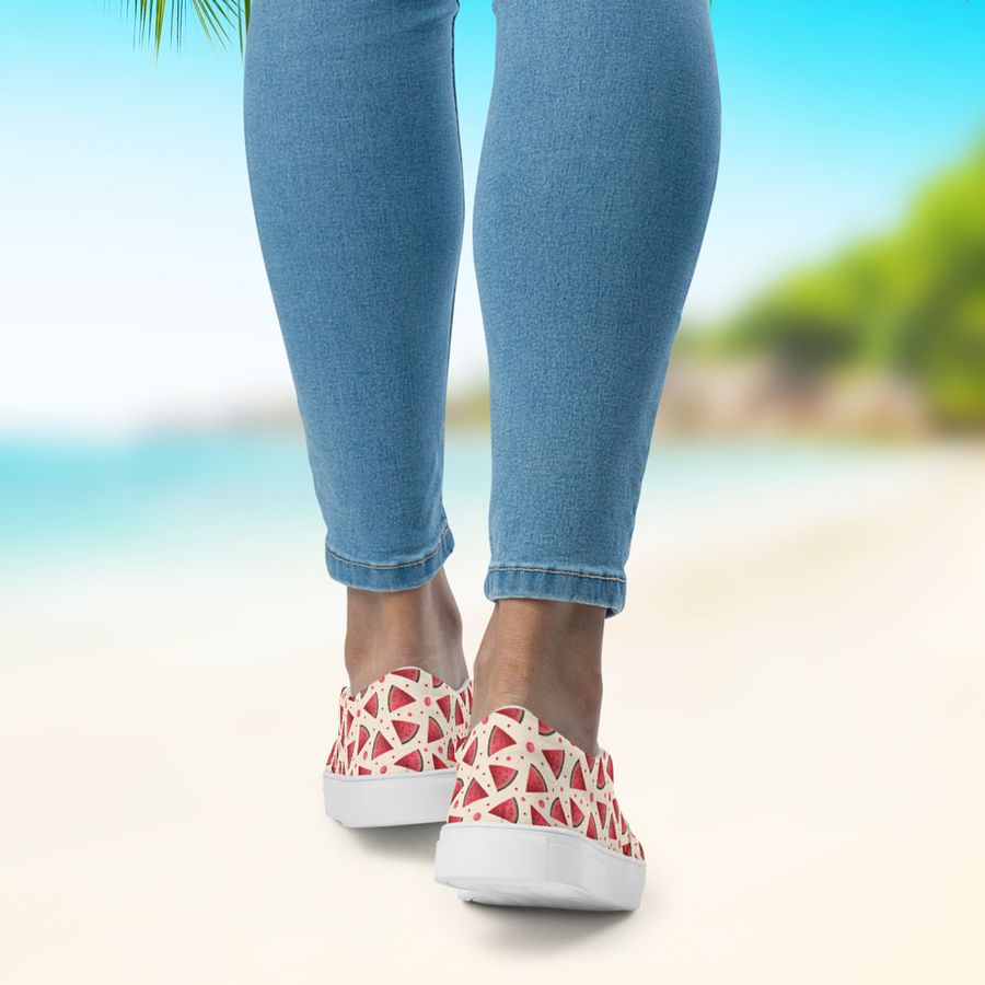 Hello Weekend Watermelon All Over Print Slip On Canvas Shoes product image (5)