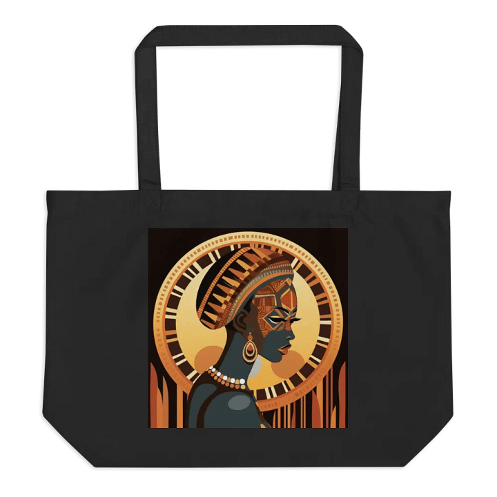 African Queen Tote Bag, Ethnic Art, Elegant Black Shopper, Reusable Grocery Bag, Unique Gift Idea, Fashion Accessory product image (2)