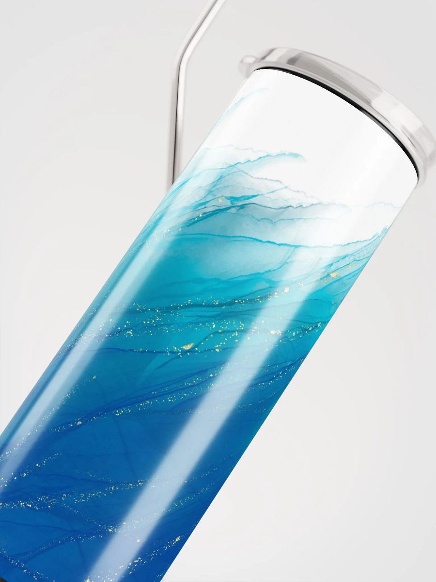 Ocean Dreams: Blue Aqua Tumbler with Golden Whispers product image (5)