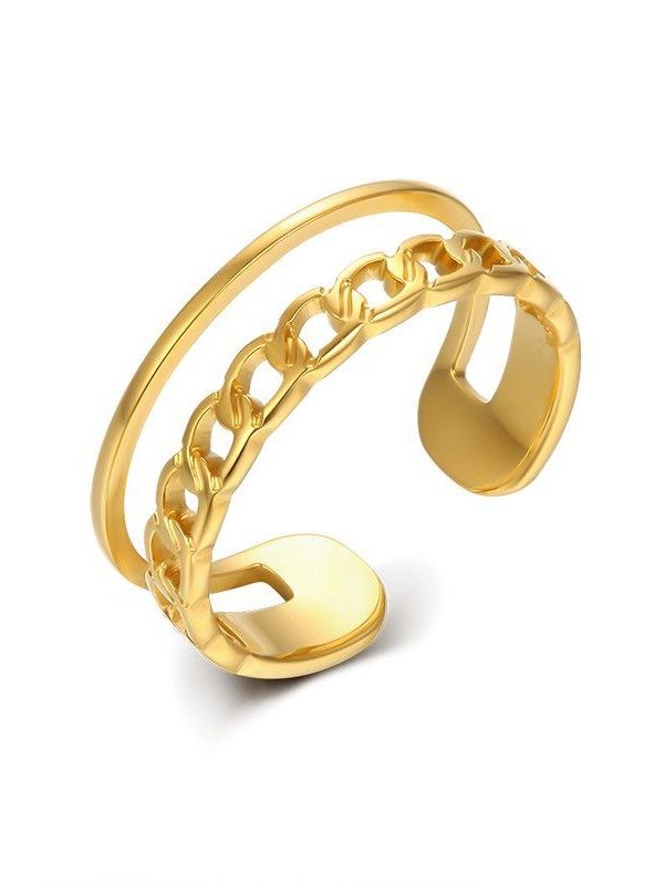 Chain Link Adjustable Ring | 18K Gold Plated product image (1)