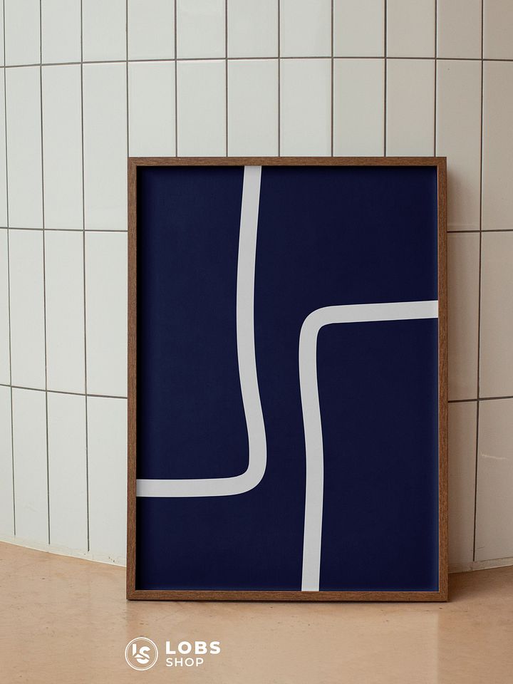 Modern Professionalism Minimalist Lines Printable Wall Art Poster (Navy Blue) product image (2)