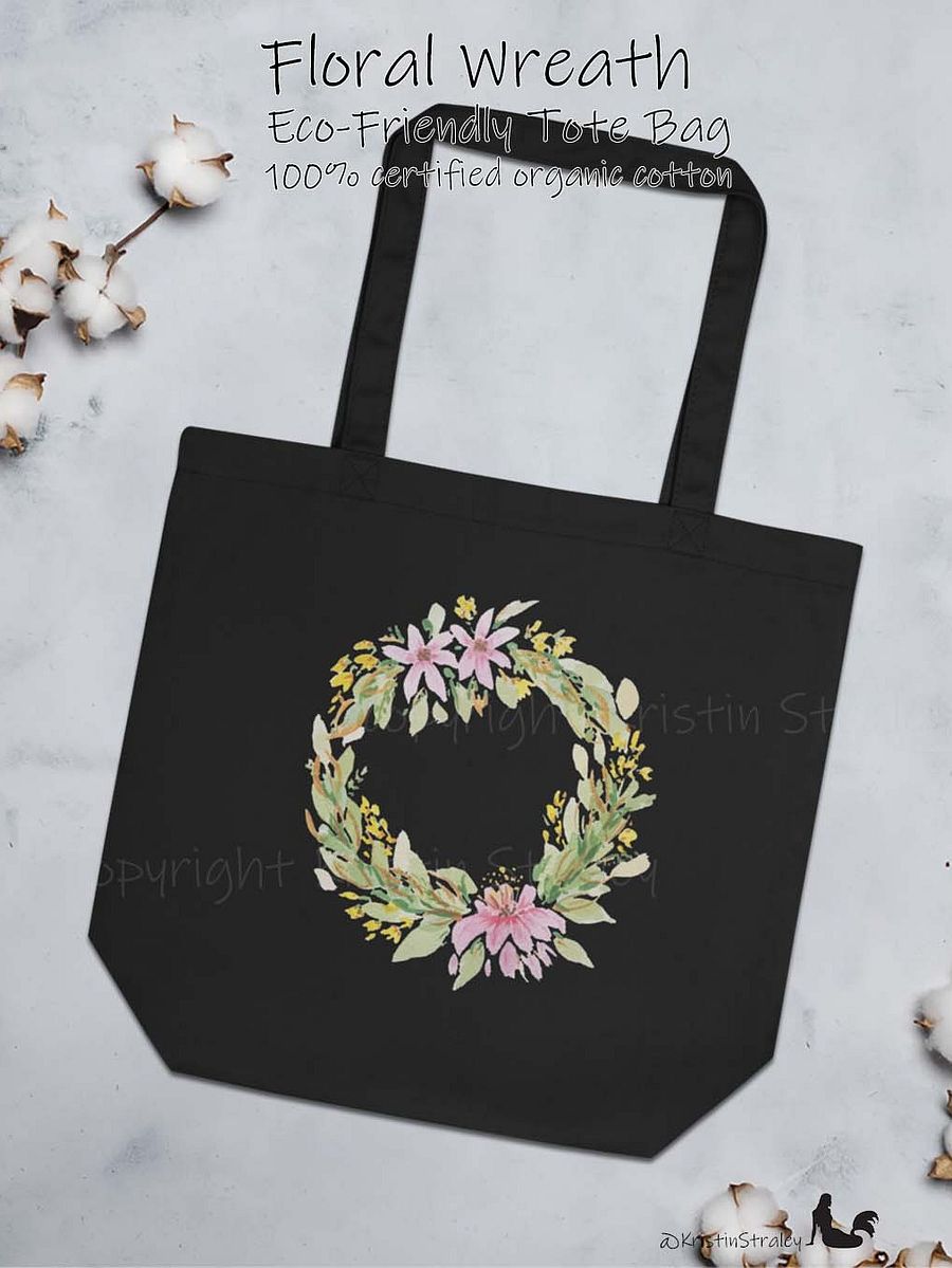 Floral Wreath Eco Cotton Tote Bag product image (2)