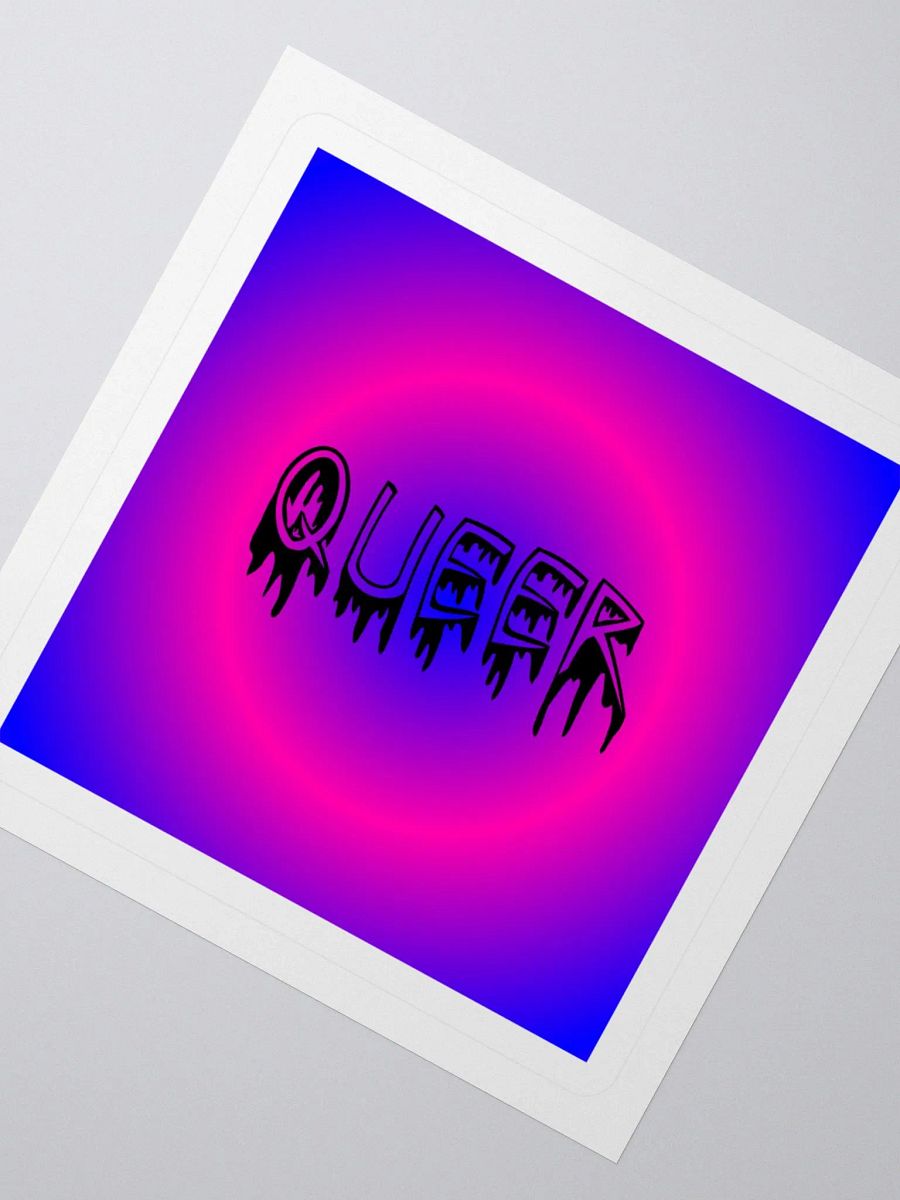 Queer Horror Style Sticker, Pink Blue Cotton Candy Colors Creepy Pride Art product image (2)