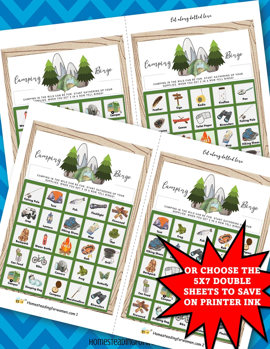 Camping Bingo Game 30 Unique Pages product image (3)