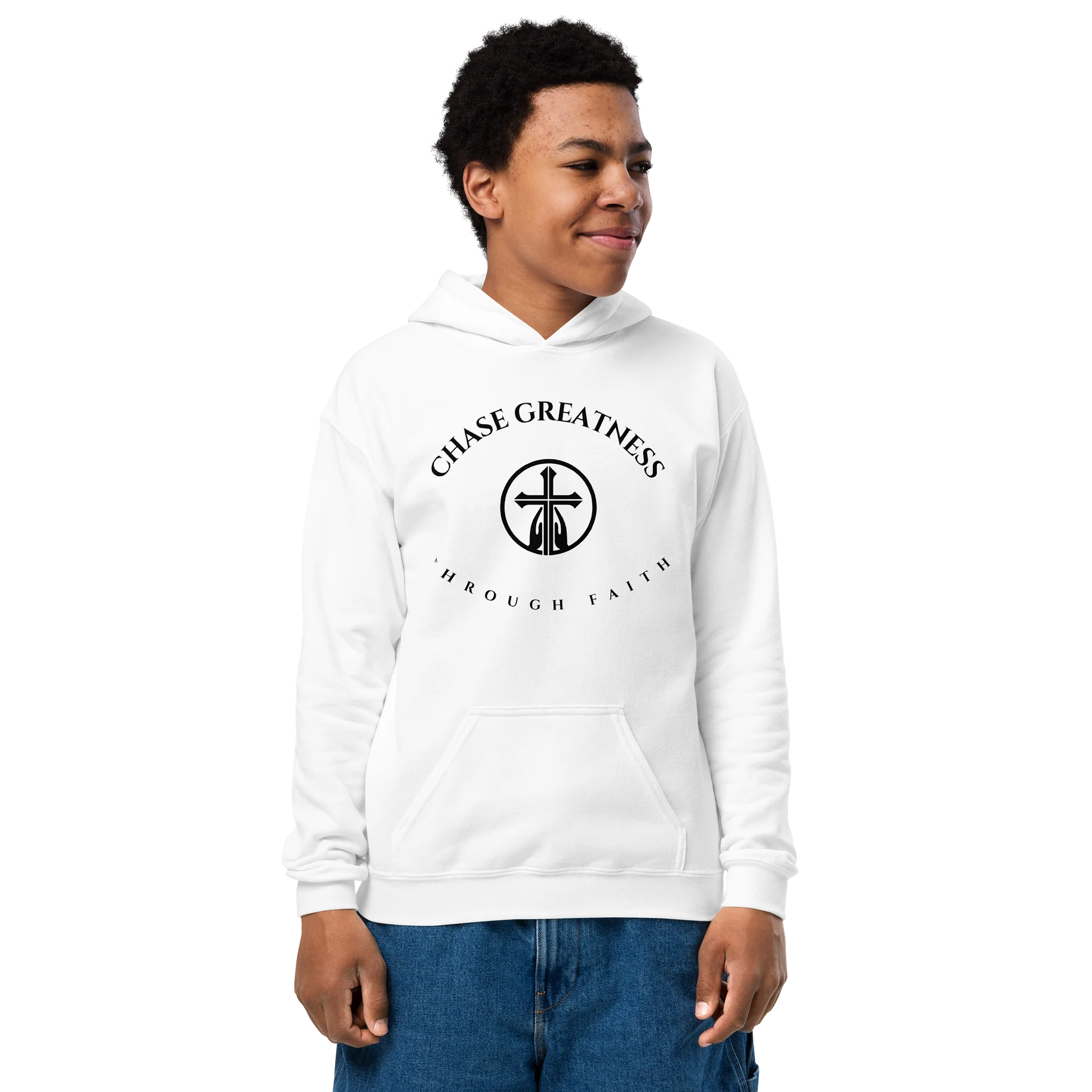 CG Faith White Kids Hoodie product image (1)