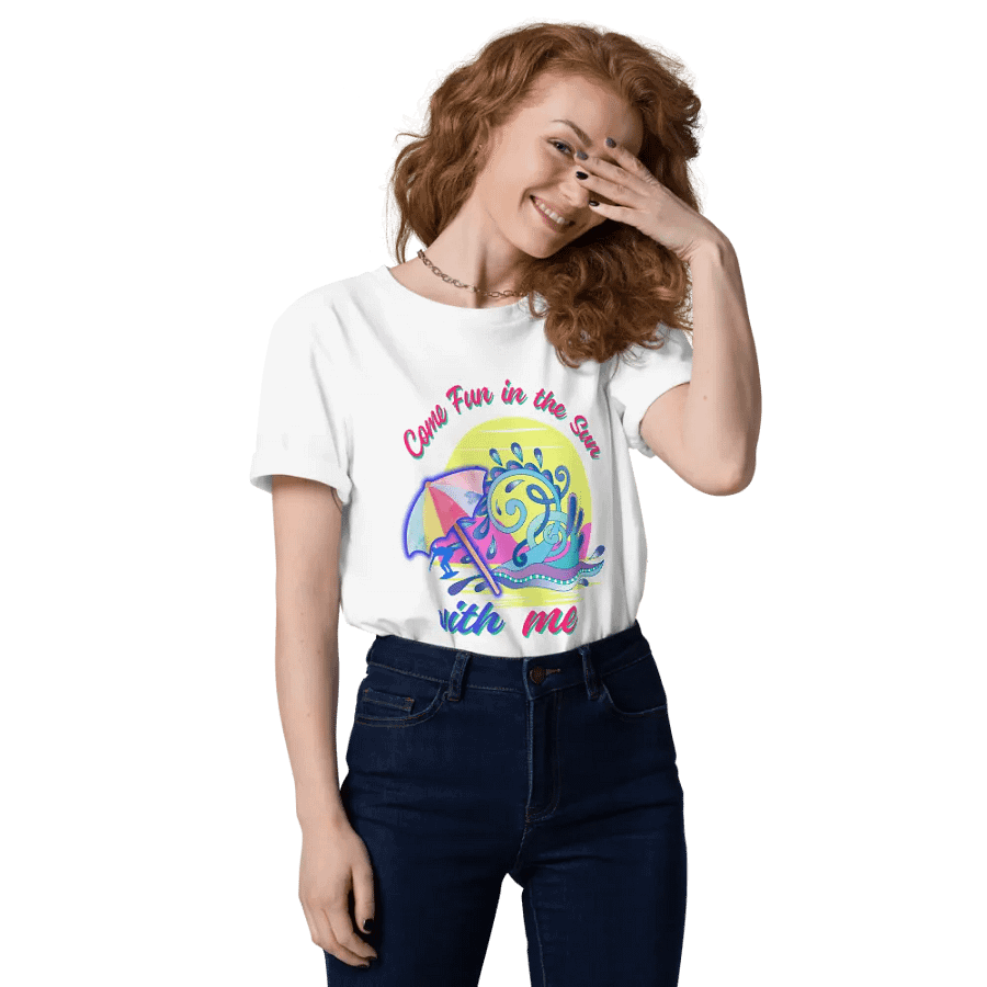 Supersoft  cotton T  shirt with holiday summer  vibes “ Come fun in the sun with me' Ideal holiday gift for men and ladies, dad, mom friendson or daughter product image (5)