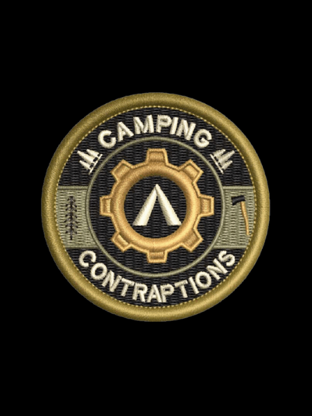 Camping Contraptions Morale Patch – 2" Round, 100% Embroidered product image (1)