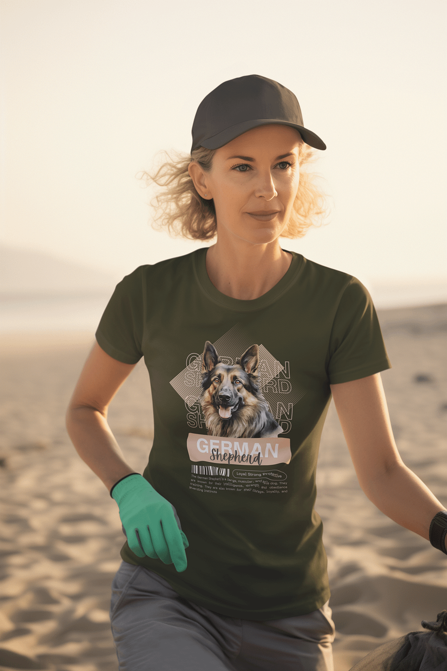Dark Color German Shepherd with Background Regular Fit T-shirt product image (51)