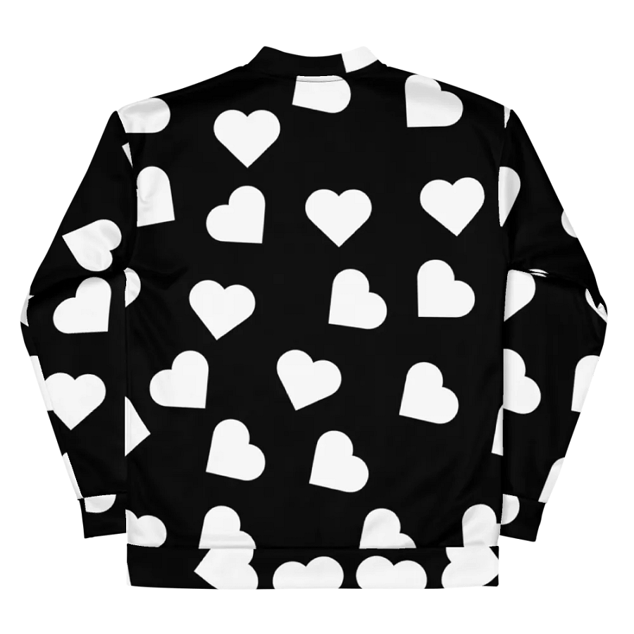 Love Pattern Black and White Unisex Bomber Jacket product image (10)