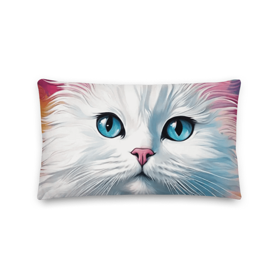 Whimsical White Cat All-Over Print Pillow product image (5)