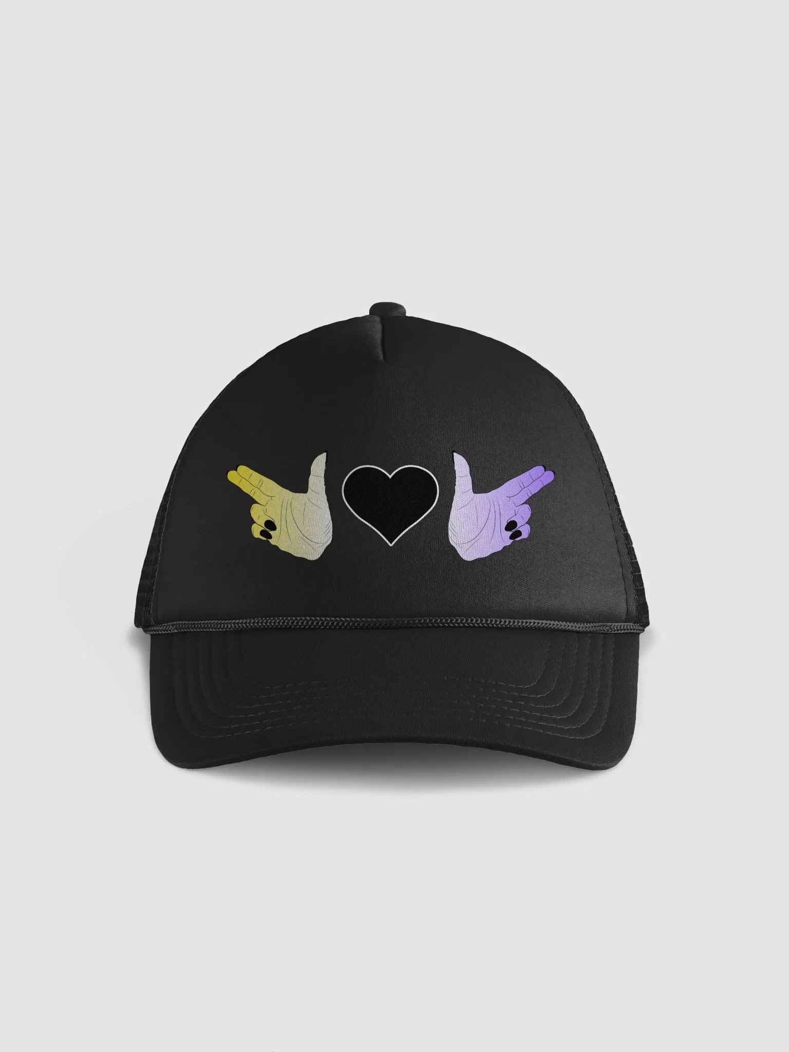Finger Guns (enby flag) Hat product image (1)
