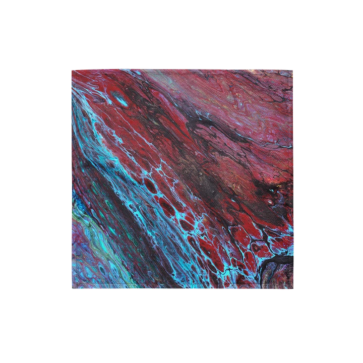 Abstract Acrylic Pour 'Crimson Tides' Bandana product image (1)