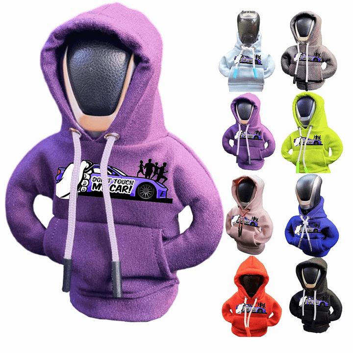 Dont touch my car Center Console Gear Shift Knob Cover Hoodie Sweatshirt Interior Styling Handle Clothes Auto Manual Decorative Decoratio product image (2)
