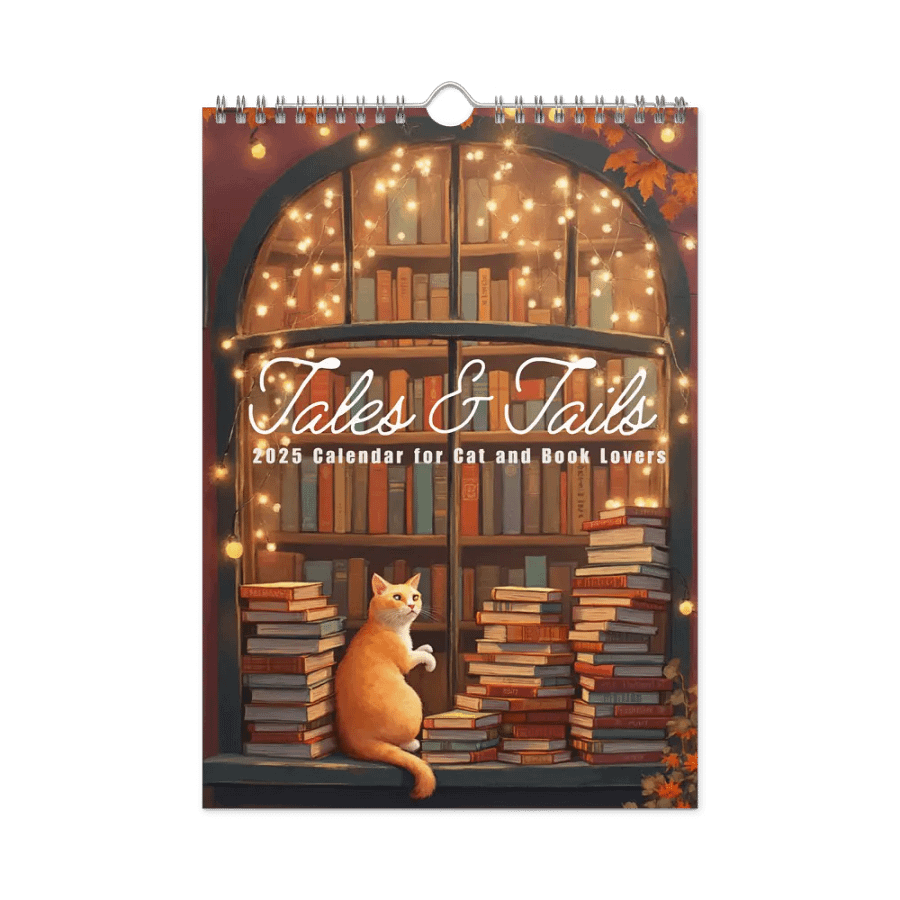 Tales & Tails: 2025 Calendar for Cat and Book Lovers | 8.26″ × 11.69″ (A4) | Book Lover Gifts | Literary Cats Wall Calendar product image (3)