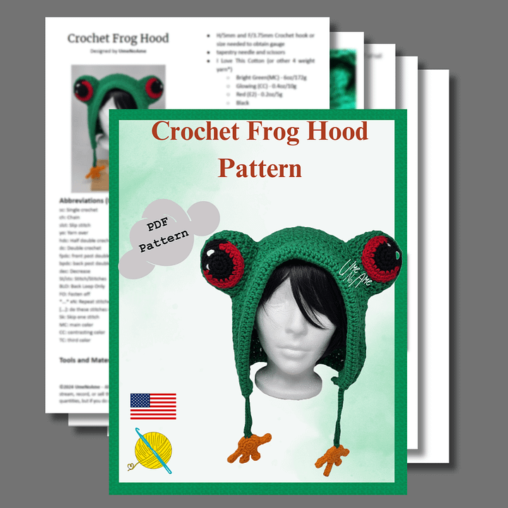 Pattern: Crochet Frog Hood product image (2)