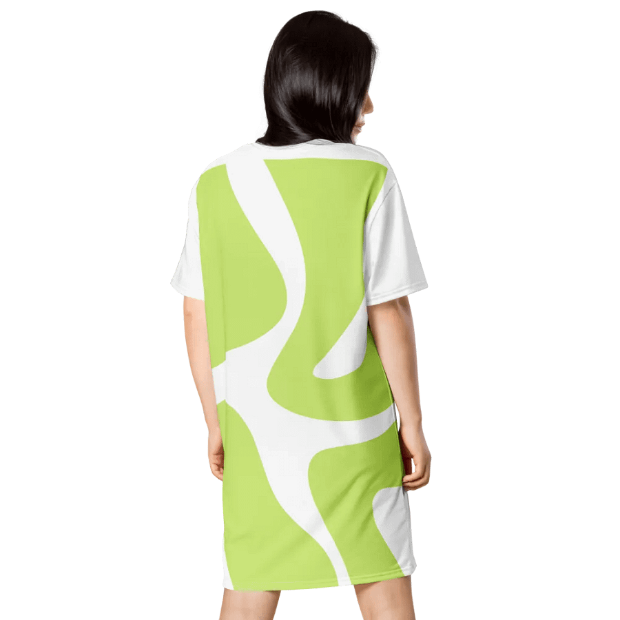 Woman T-Shirt Dress Green Abstract product image (4)
