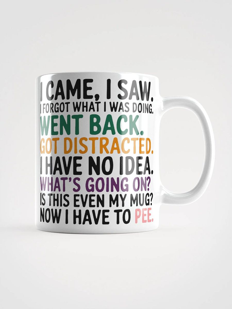 "I came, I saw.." Confused Humorous High Quality Glossy White Mug product image (1)