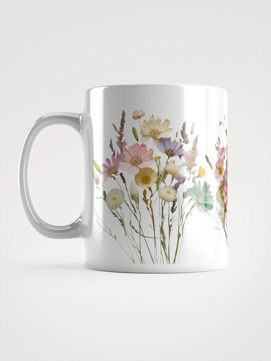 Boho Flowers White Glossy Ceramic Mug product image (6)