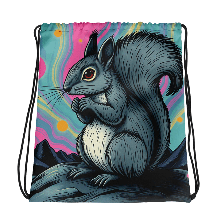 Surreal Squirrel All-Over Drawstring Bag product image (1)