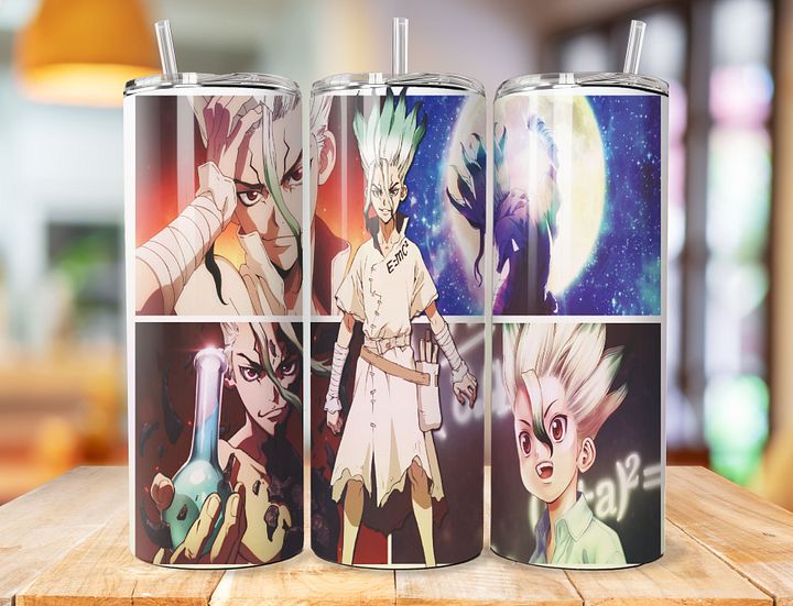 Senku 20 oz Stainless Steel Tumbler – Dr. Stone Science Prodigy Design product image (1)
