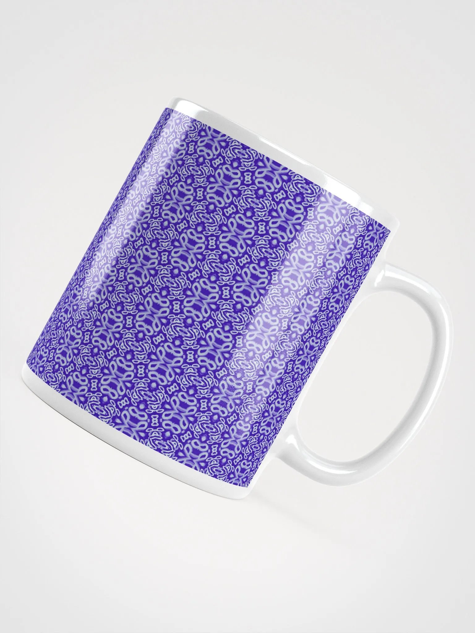 Purple & White Seamless Patterned Ceramic Mug product image (5)