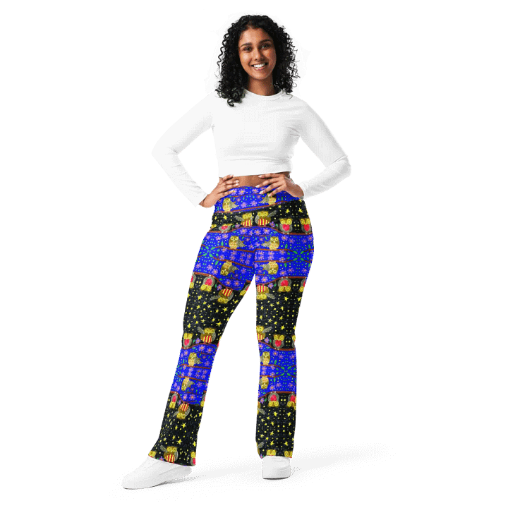 Whimsical Owl Delight Flare Leggings product image (1)