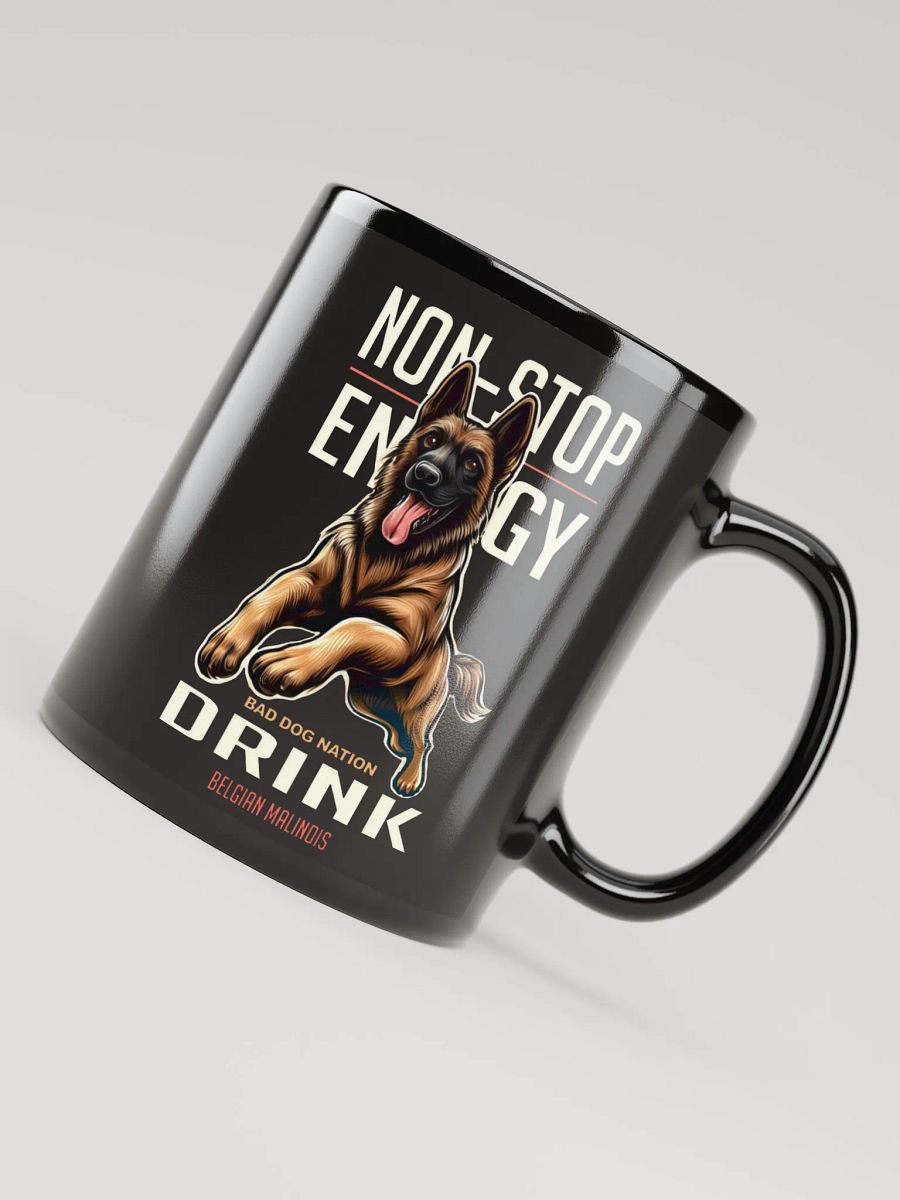 Malinois Energy Drink - Black ceramic mug product image (4)