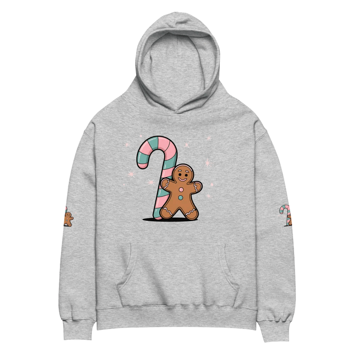 Festive Candy Cane and Gingerbread Man Oversized Hoodie product image (8)