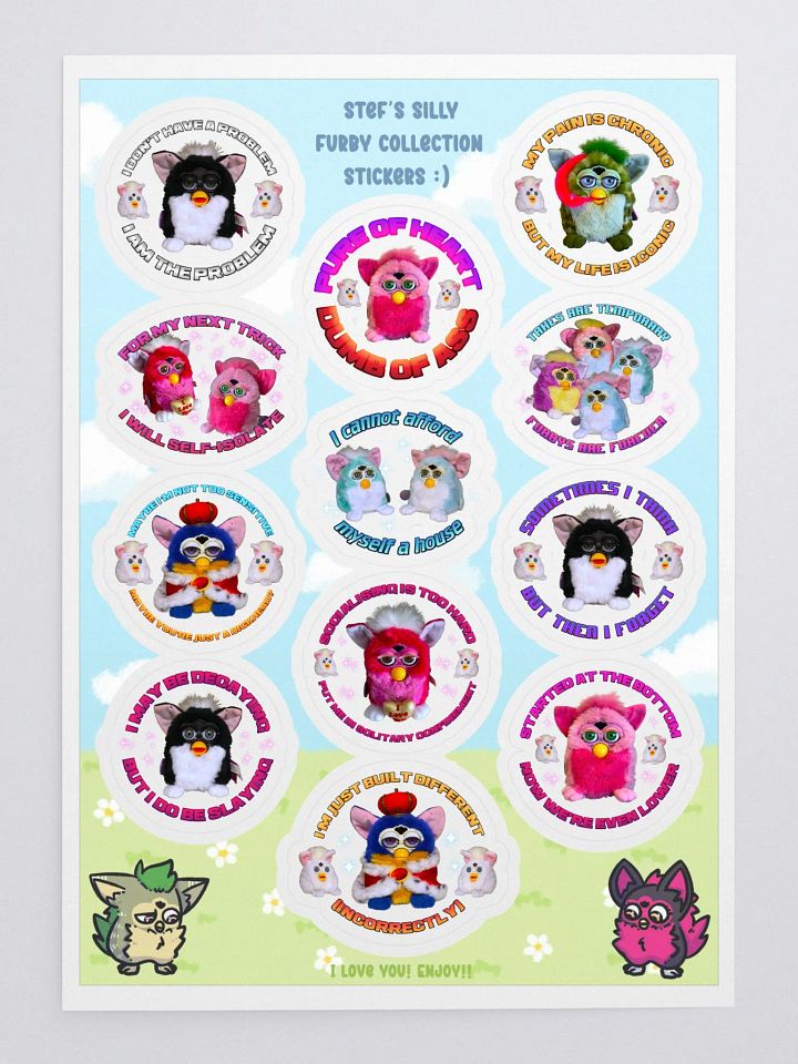 Silly Furby Sticker Sheet 1 product image (1)