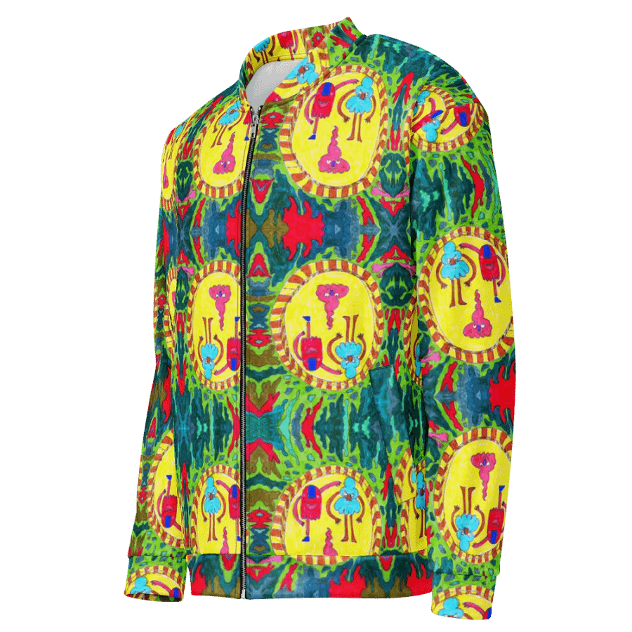 Abstract Doodle Folk Unisex Bomber Jacket product image (9)
