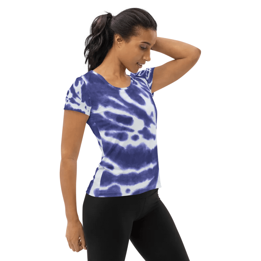 Radiant Blue Tie-Dye Women's Athletic Tee product image (4)