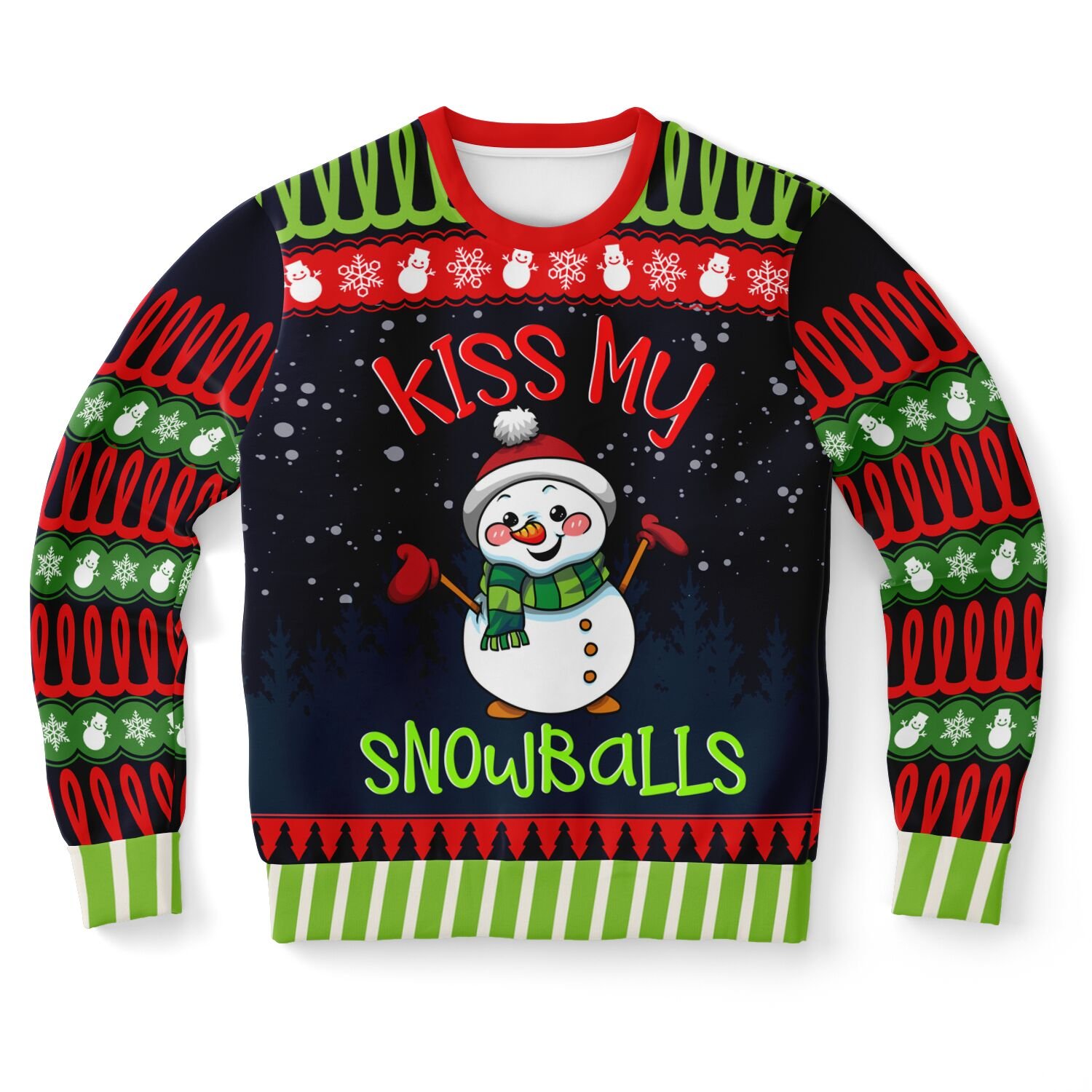 "Kiss My Snowballs" Funny Snowman Christmas Sweatshirt | Sassy Holiday Sweater | Winter Party Outfit product image (9)