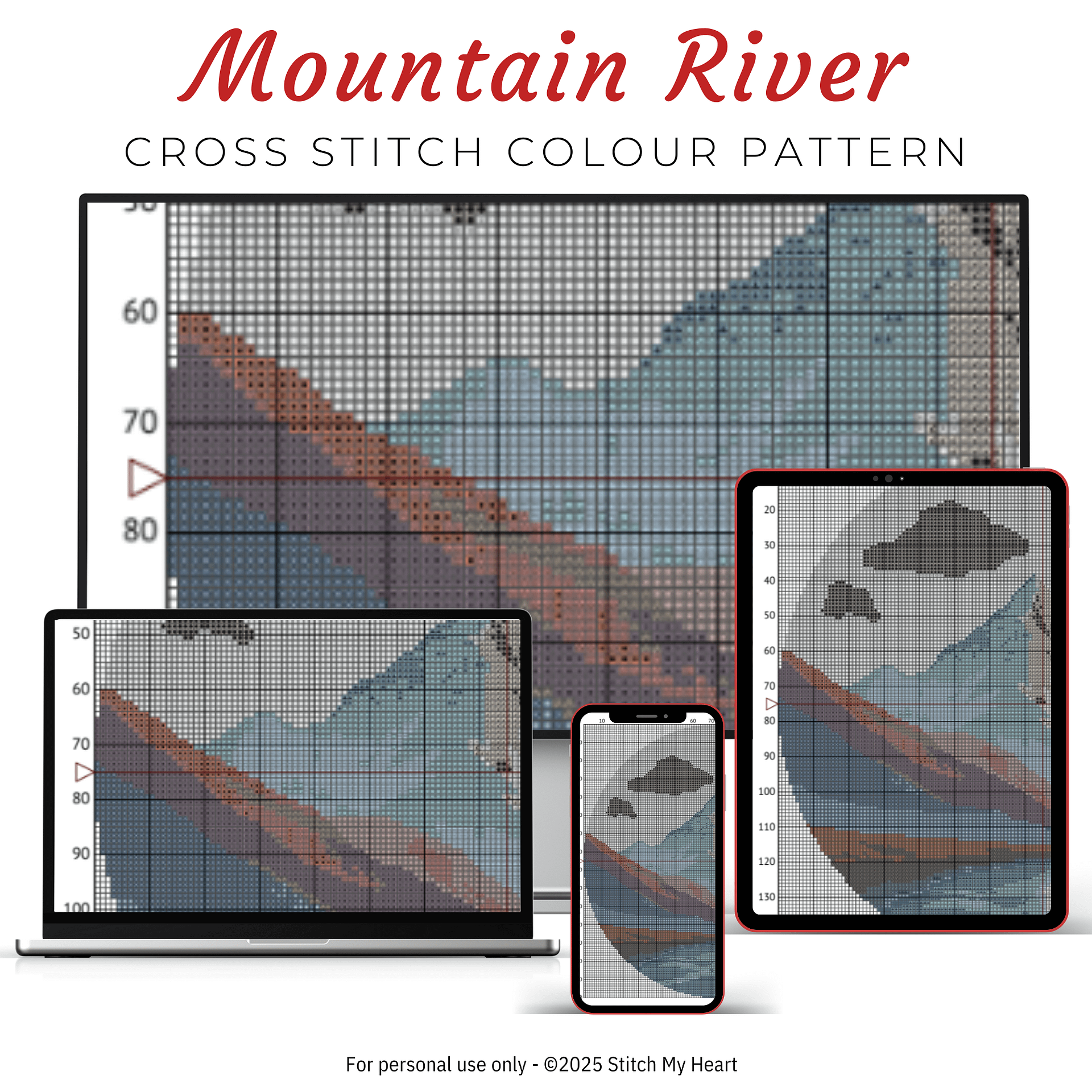 Mountain River Cross Stitch Pattern product image (3)