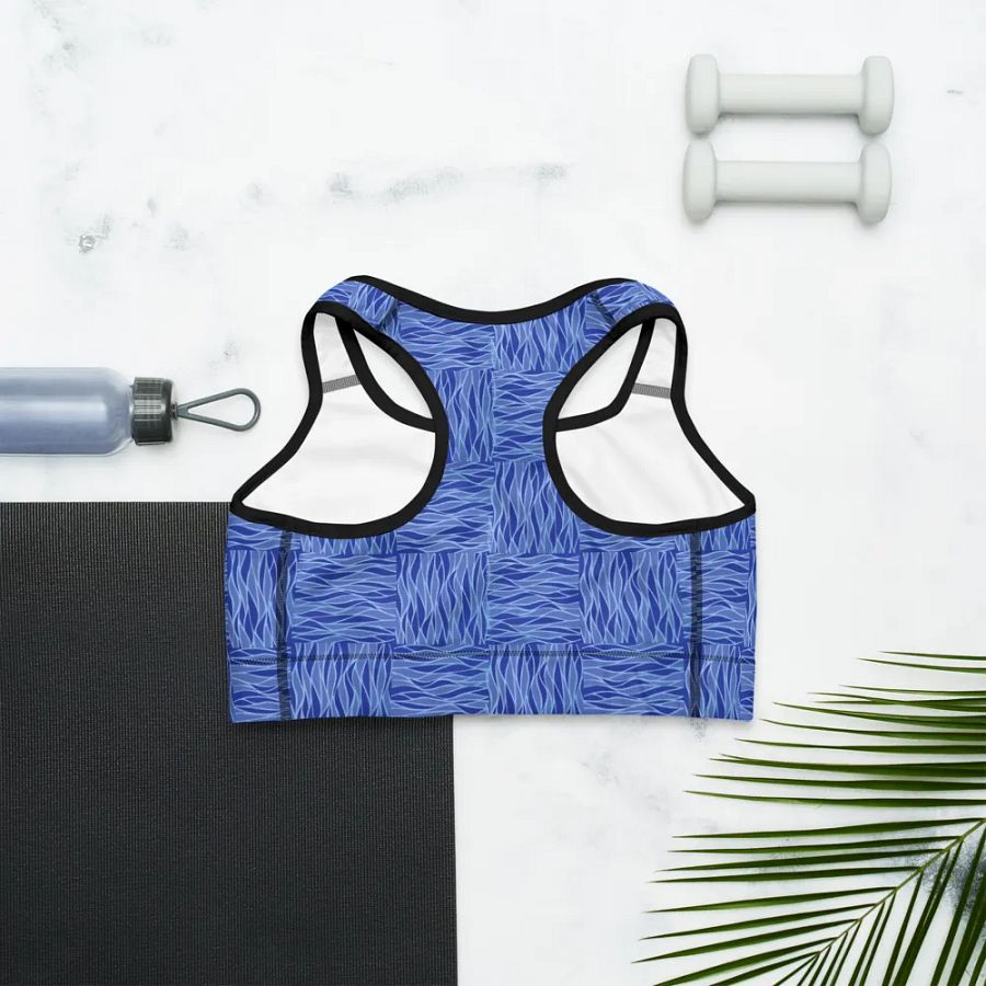 Powder Blue All-Over Print Sports Bra product image (8)