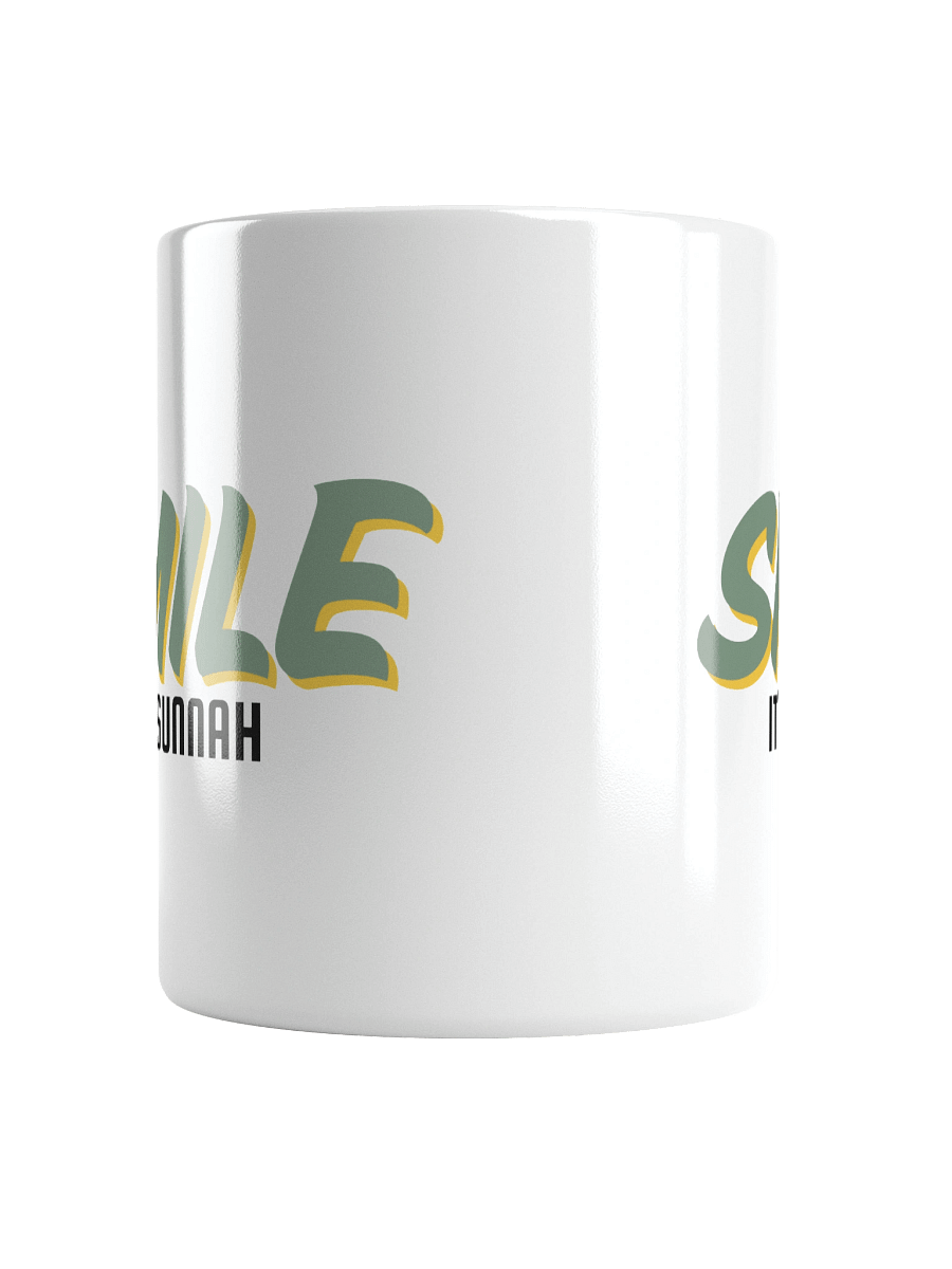 White "Smile It's Sunnah" Mug in Muted Olive product image (6)