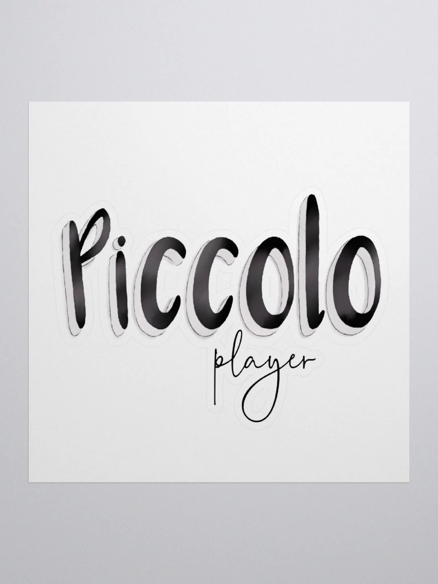 3D Piccolo Player Typography Sticker product image (1)
