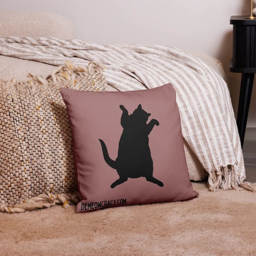 Dancing DeMeowcracy Kitties Pillow Cover - Frosted Cranberry product image (10)