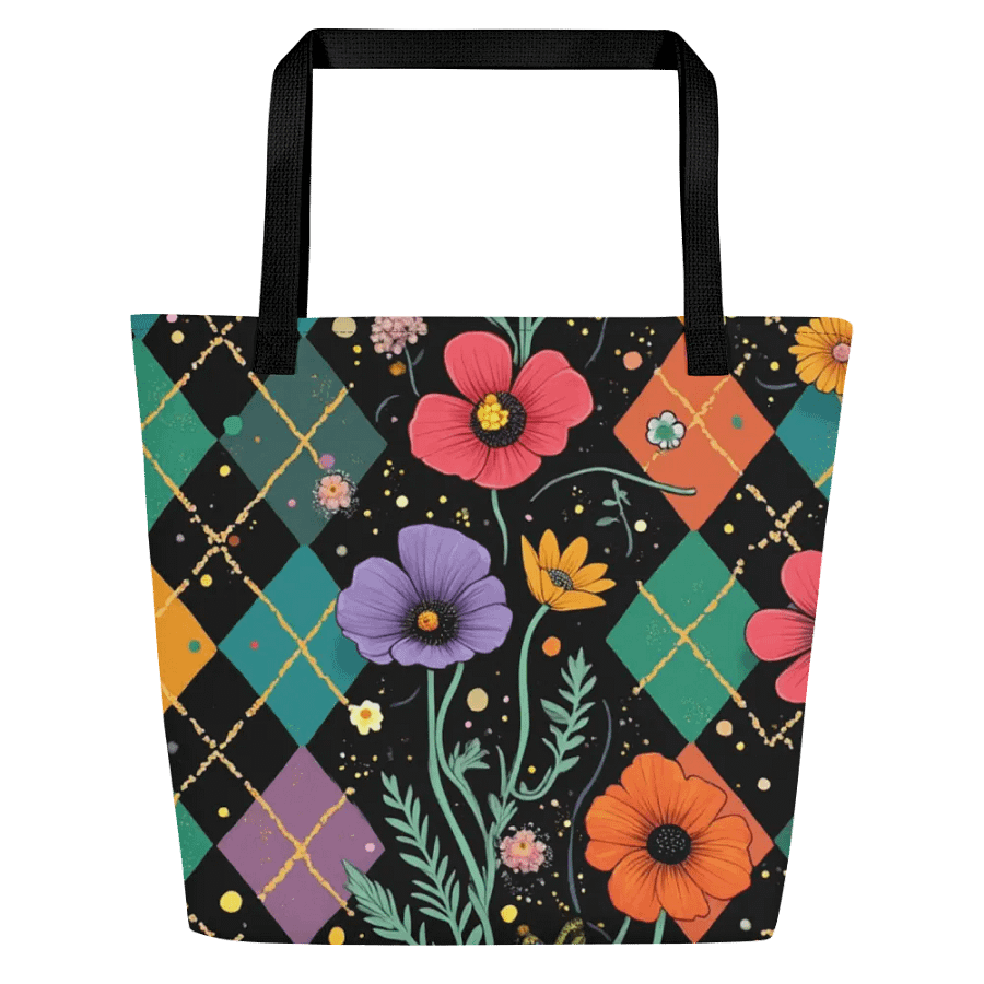 Blossoms Floral Tote Bag With Pocket #713 product image (4)