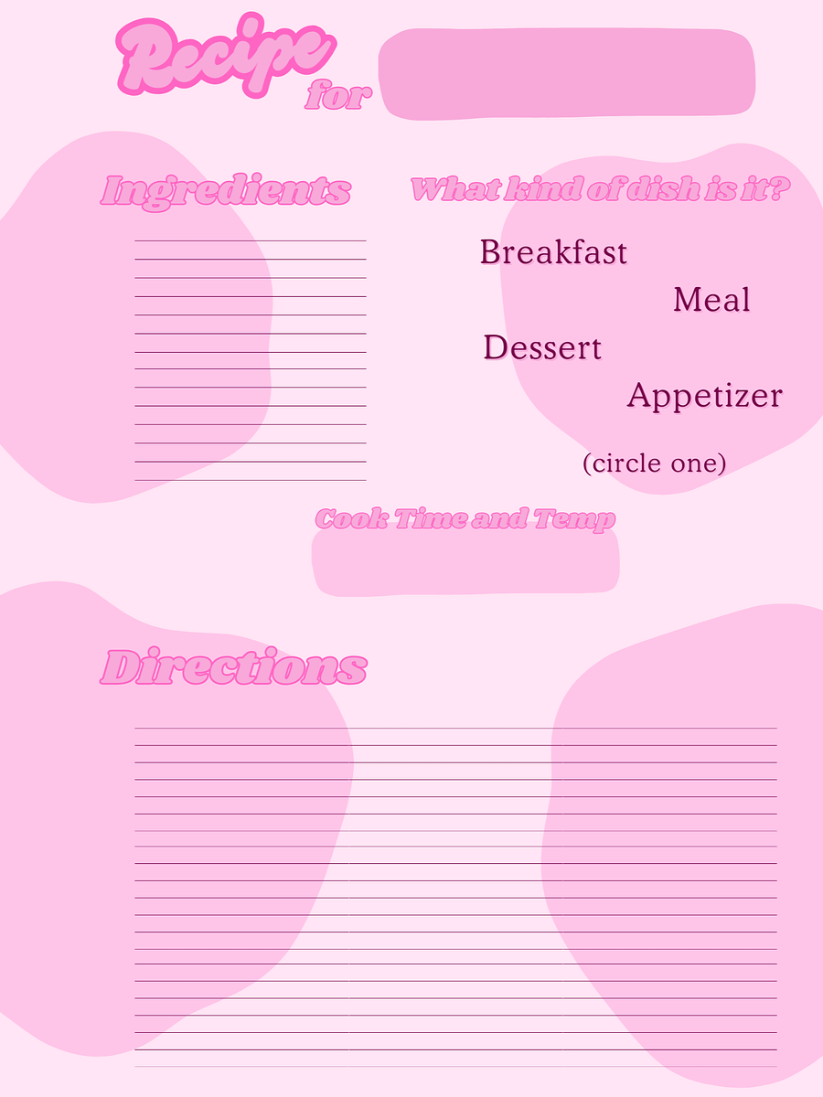 March's Planner Design - Recipes Sheets (Letter Size) product image (5)