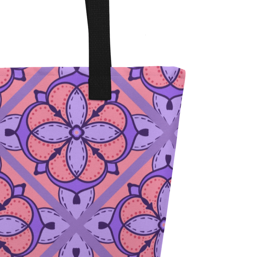 Peach and Lilac Symmetry Pattern All Over Print Tote product image (3)