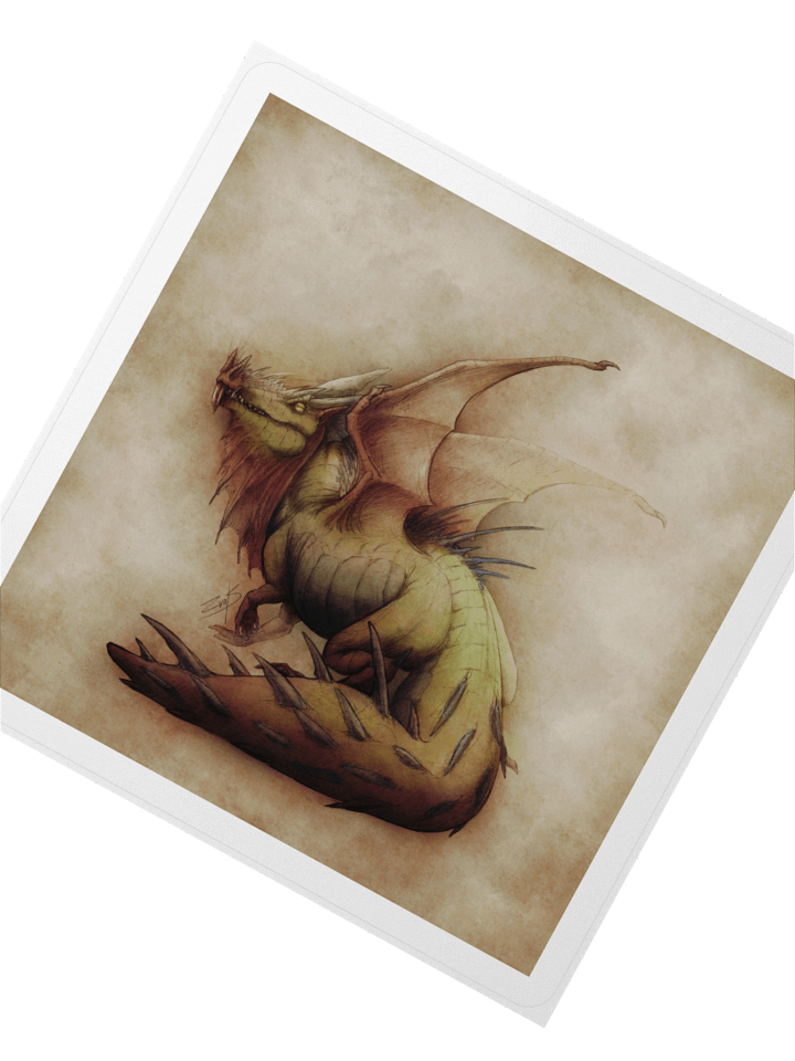 Dragon sketch - sticker product image (2)