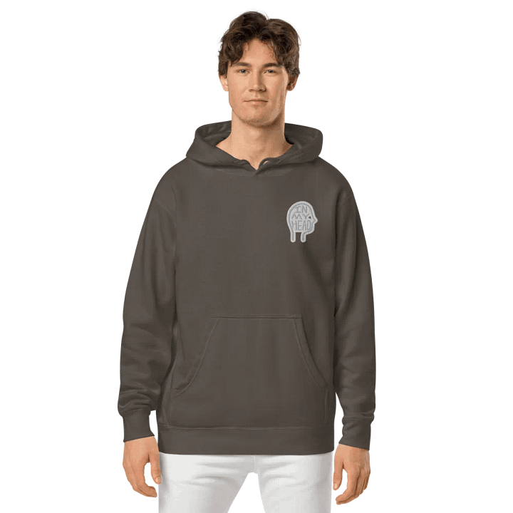 In My Head (L.C. grey bubble design 2) embroidered pigment hoodie product image (2)