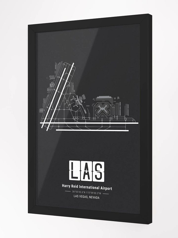 Framed Airport LAS Premium Map On Matt Paper product image (2)