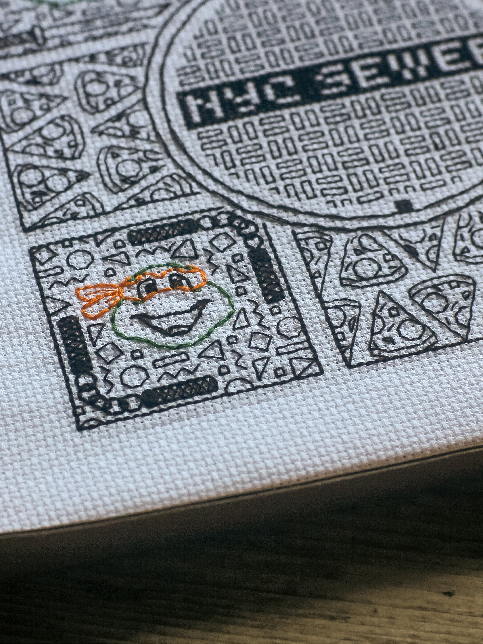 Shinobi Terrapins • Blackwork Cross Stitch Pattern • PDF Digital Download product image (5)